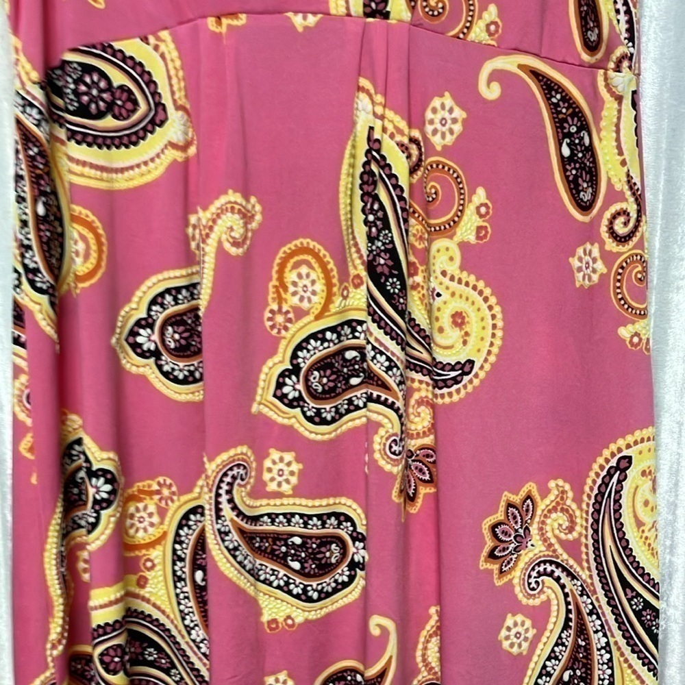 Ruby Rd Slinky High Low Midi Maxi Dress Sleeveless V Neck Size Lrg Textured Pink - Picture 3 of 5